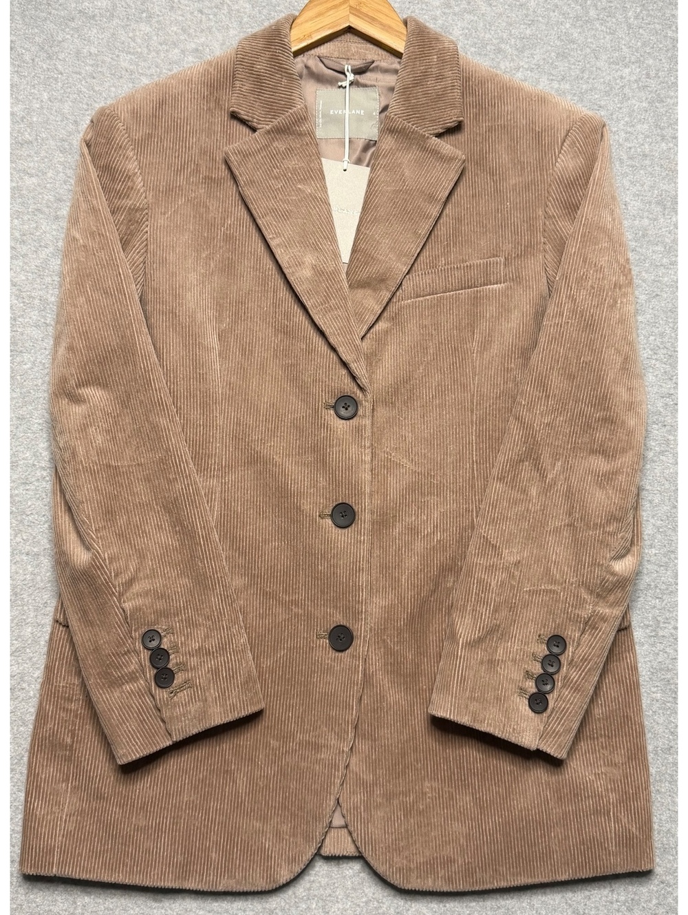 Everlane The Corduroy 80s Blazer Womens 4 Taupe Grey Tan Oversized NWT